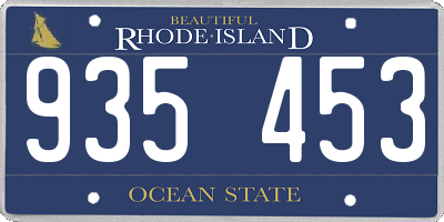RI license plate 935453
