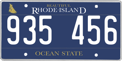 RI license plate 935456