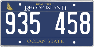 RI license plate 935458