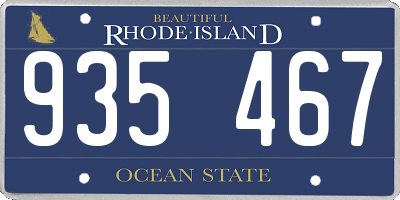 RI license plate 935467