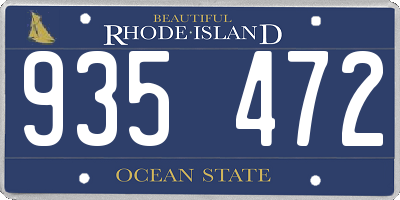 RI license plate 935472