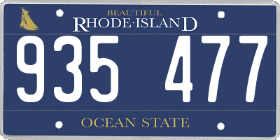 RI license plate 935477