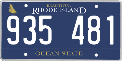 RI license plate 935481