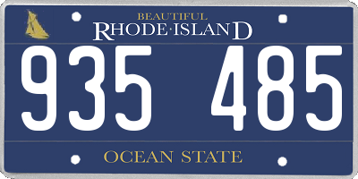 RI license plate 935485