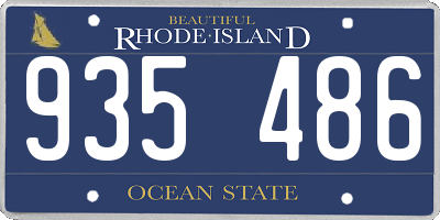 RI license plate 935486