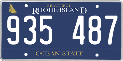 RI license plate 935487