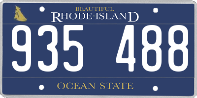 RI license plate 935488