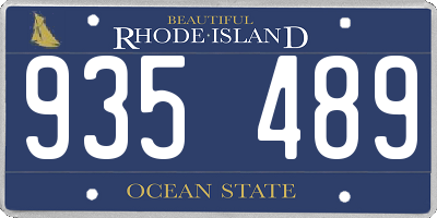 RI license plate 935489