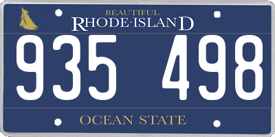 RI license plate 935498