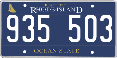 RI license plate 935503