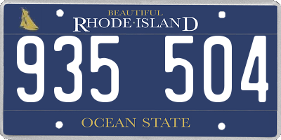 RI license plate 935504