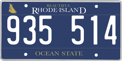 RI license plate 935514