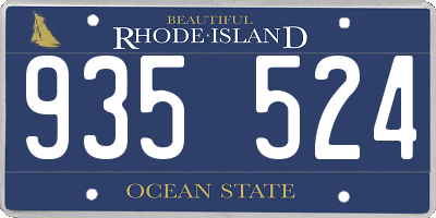 RI license plate 935524