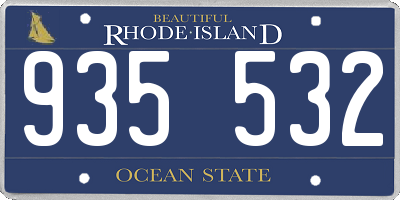 RI license plate 935532