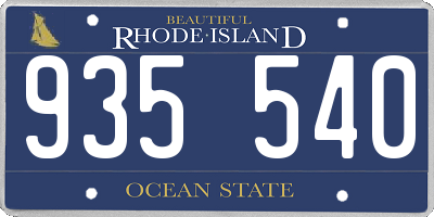 RI license plate 935540