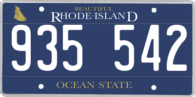 RI license plate 935542