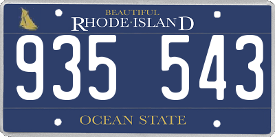 RI license plate 935543
