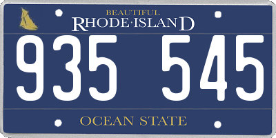 RI license plate 935545