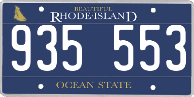 RI license plate 935553