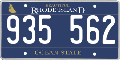 RI license plate 935562