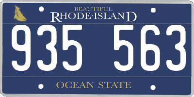 RI license plate 935563