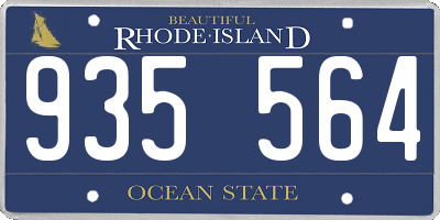 RI license plate 935564