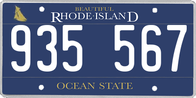 RI license plate 935567