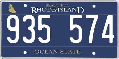 RI license plate 935574