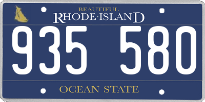 RI license plate 935580