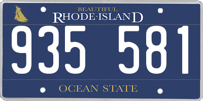 RI license plate 935581