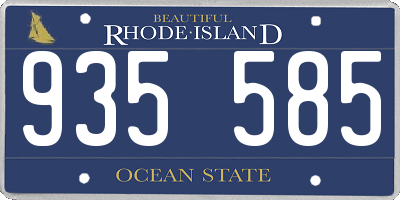RI license plate 935585