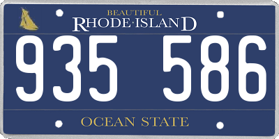 RI license plate 935586