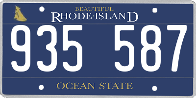 RI license plate 935587