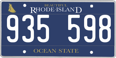 RI license plate 935598
