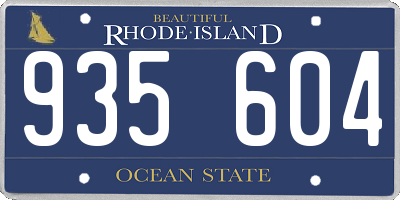 RI license plate 935604