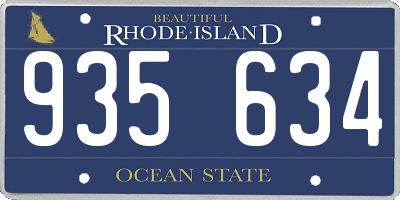RI license plate 935634