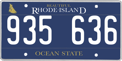 RI license plate 935636