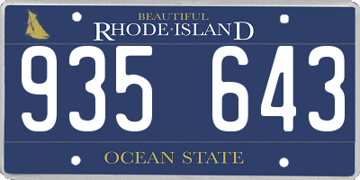RI license plate 935643