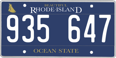 RI license plate 935647