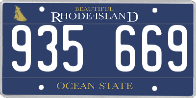 RI license plate 935669