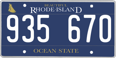 RI license plate 935670