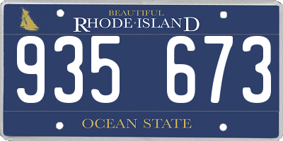 RI license plate 935673