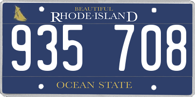 RI license plate 935708