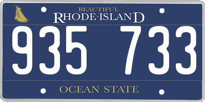 RI license plate 935733