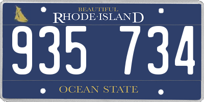 RI license plate 935734