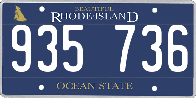 RI license plate 935736