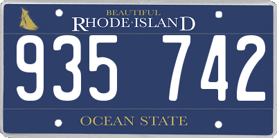 RI license plate 935742