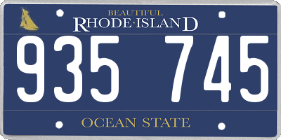 RI license plate 935745