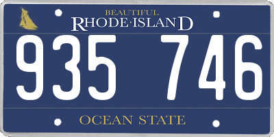 RI license plate 935746