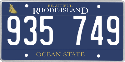 RI license plate 935749